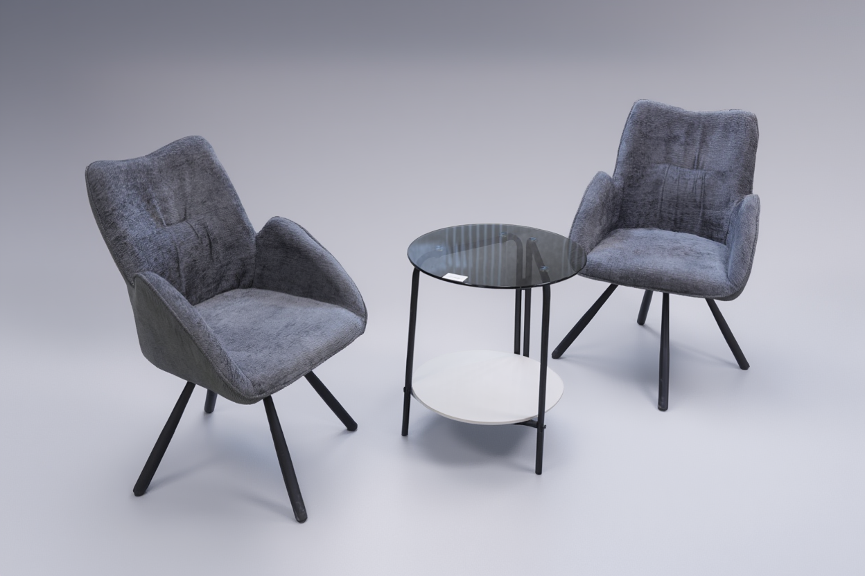 Gray Accent Chairs Set 6035 - الصورة 1